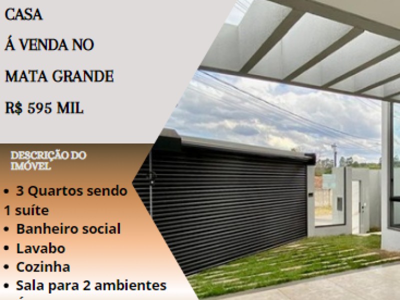 Linda casa á venda no Mata Grande!